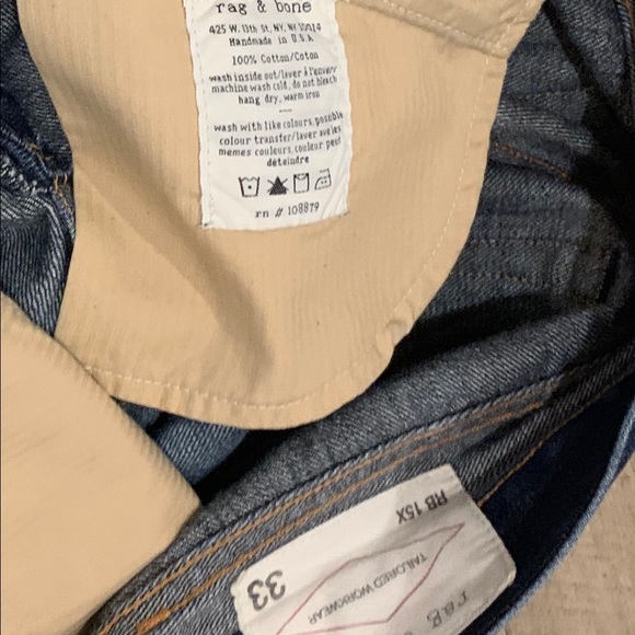 rag & bone 15X / SLIM STRAIGHT NWOT 33 - Picture 3 of 4